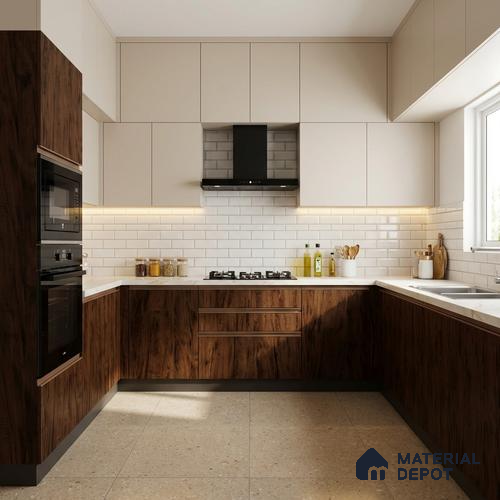 Wooden Look LM 03020 Tongda Walnut 8 ft x 4 ft Suede Finish Decorative Laminate - 1 mm | Suitable for TV Unit, Wardrobe, Kitchen Cabinets