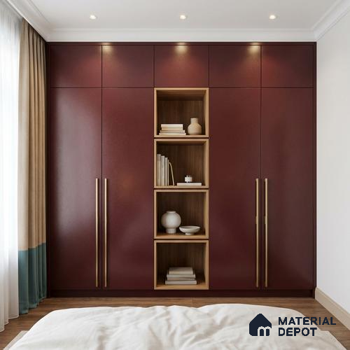 Metallic Chocolate Brown Solid Colors Look LM 03039 Metallic Choco 8 ft x 4 ft Metallic Glossy Finish Decorative Laminate - 1 mm | Suitable for Living Room, Kitchen, Office