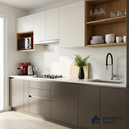 Metallic Espresso Brown Solid Colors Look LM 03042 Metallic Black 8 ft x 4 ft Metallic Glossy Finish Decorative Laminate - 1 mm | Suitable for Living Room, Kitchen, Office