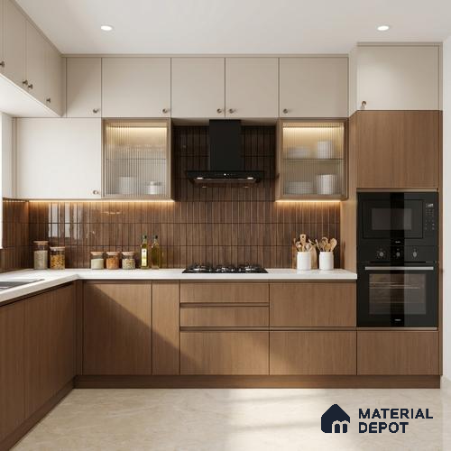 Wooden Look LM 03858 Sepia Oak 8 ft x 4 ft Texture Finish Decorative Laminate - 1 mm | Suitable for TV Unit, Wardrobe, Kitchen Cabinets