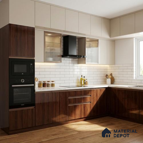 Wooden Look LM 03871 Grace Pine 8 ft x 4 ft High Gloss Finish Decorative Laminate - 1 mm | Suitable for TV Unit, Wardrobe, Kitchen Cabinets