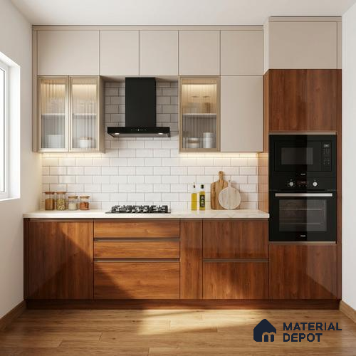 Wooden Look LM 03874 Verona Wood 8 ft x 4 ft High Gloss Finish Decorative Laminate - 1 mm | Suitable for TV Unit, Wardrobe, Kitchen Cabinets