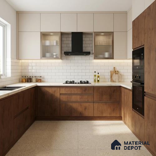Wooden Look LM 03940 Spice Wood 8 ft x 4 ft Texture Finish Decorative Laminate - 1 mm | Suitable for TV Unit, Wardrobe, Kitchen Cabinets