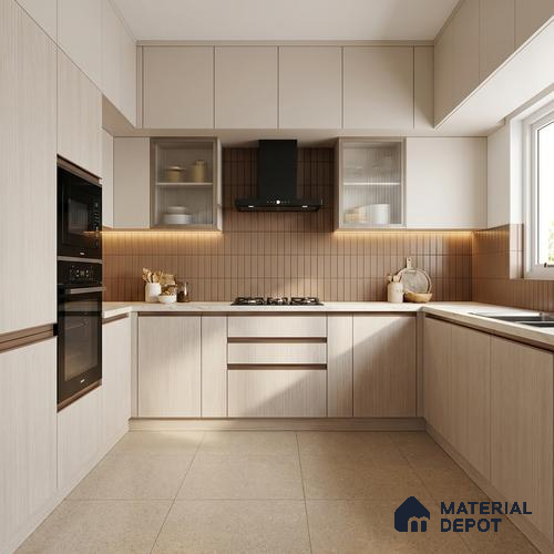 Wooden Look LM 03945 Ice Wood 8 ft x 4 ft Texture Finish Decorative Laminate - 1 mm | Suitable for TV Unit, Wardrobe, Kitchen Cabinets