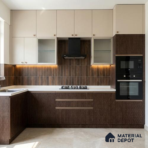 Wooden Look LM 03947 Suton Walnut 8 ft x 4 ft Texture Finish Decorative Laminate - 1 mm | Suitable for TV Unit, Wardrobe, Kitchen Cabinets