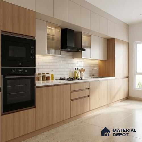 Wooden Look LM 03953 Akira 8 ft x 4 ft Suede Finish Decorative Laminate - 1 mm | Suitable for TV Unit, Wardrobe, Kitchen Cabinets