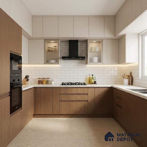 Wooden Look LM 03957 Sepia Oak 8 ft x 4 ft Suede Finish Decorative Laminate - 1 mm | Suitable for TV Unit, Wardrobe, Kitchen Cabinets