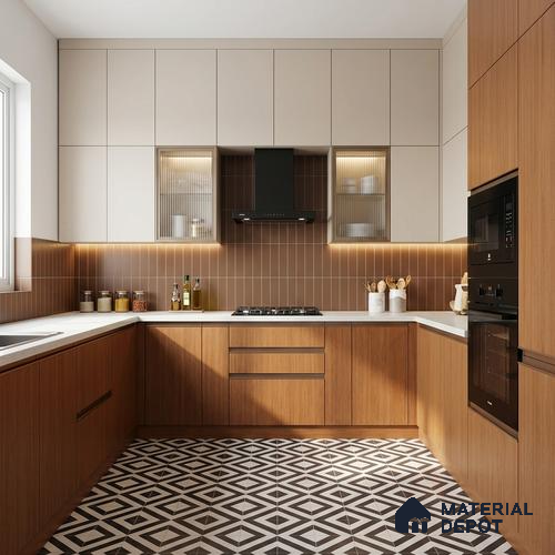 Wooden Look LM 03961 Salop Teak 8 ft x 4 ft Suede Finish Decorative Laminate - 1 mm | Suitable for TV Unit, Wardrobe, Kitchen Cabinets