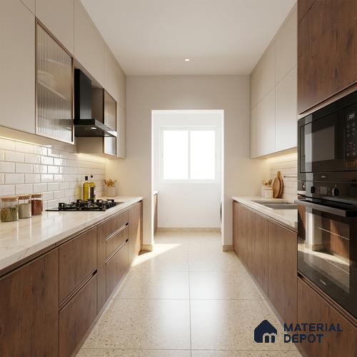 Wooden Look LM 03966 Spice Wood 8 ft x 4 ft Suede Finish Decorative Laminate - 1 mm | Suitable for TV Unit, Wardrobe, Kitchen Cabinets