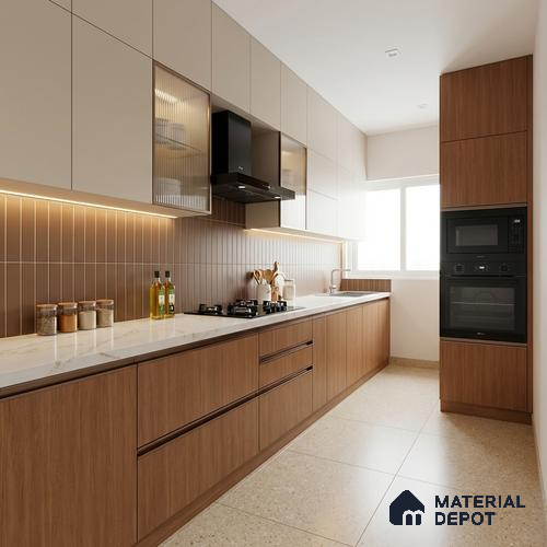 Wooden Look LM 03971 Terra Wood 8 ft x 4 ft Suede Finish Decorative Laminate - 1 mm | Suitable for TV Unit, Wardrobe, Kitchen Cabinets