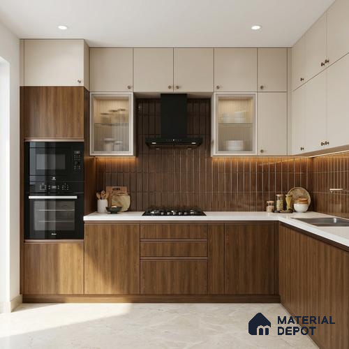 Wooden Look LM 03973 Teak Wood 8 ft x 4 ft Suede Finish Decorative Laminate - 1 mm | Suitable for TV Unit, Wardrobe, Kitchen Cabinets