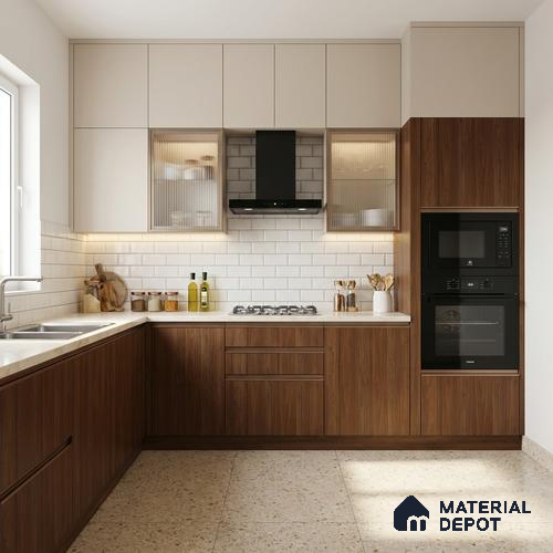 Wooden Look LM 03974 Mountain Walnut 8 ft x 4 ft Suede Finish Decorative Laminate - 1 mm | Suitable for TV Unit, Wardrobe, Kitchen Cabinets