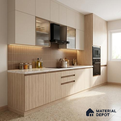 Wooden Look LM 05324 Ivory Willowood 8 ft x 4 ft Texture Finish Decorative Laminate - 1 mm | Suitable for TV Unit, Wardrobe, Kitchen Cabinets