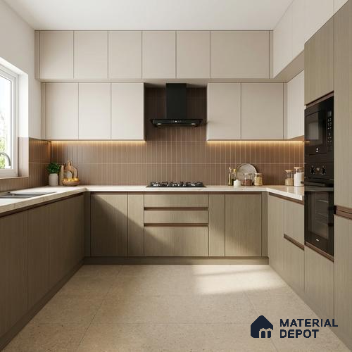 Wooden Look LM 05326 Midnight Fossil 8 ft x 4 ft Texture Finish Decorative Laminate - 1 mm | Suitable for TV Unit, Wardrobe, Kitchen Cabinets