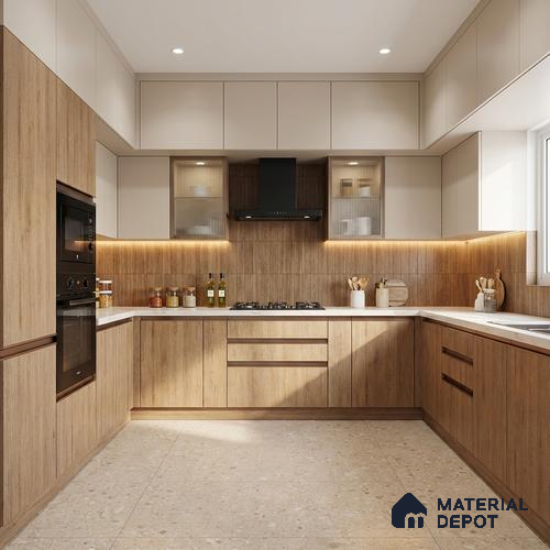 Wooden Look LM 05337 Laurel Oak Whirl 8 ft x 4 ft Texture Finish Decorative Laminate - 1 mm | Suitable for TV Unit, Wardrobe, Kitchen Cabinets