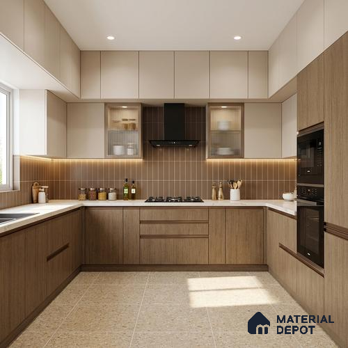 LM 05343 Pine Oak Dark 8 ft x 4 ft Texture Finish Decorative Laminate - 1 mm | Suitable for TV Unit, Wardrobe, Kitchen Cabinets