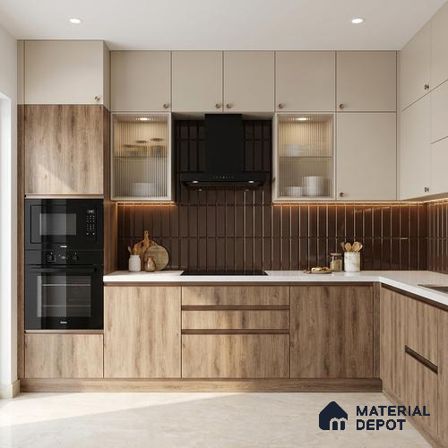 Wooden Look LM 05358 Gelato Parched Wood 8 ft x 4 ft Texture Finish Decorative Laminate - 1 mm | Suitable for TV Unit, Wardrobe, Kitchen Cabinets