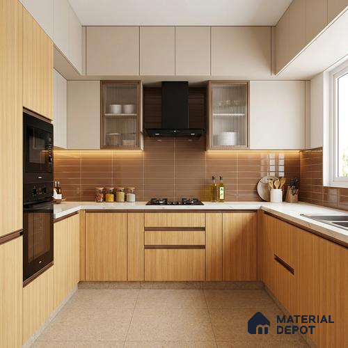 Wooden Look LM 10868 Glaton Walnut 8 ft x 4 ft Texture Finish Decorative Laminate - 1 mm | Suitable for TV Unit, Wardrobe, Kitchen Cabinets
