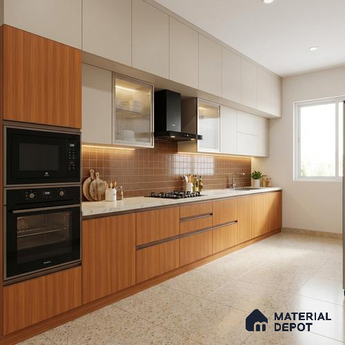Wooden Look LM 10869 Titter Walnut 8 ft x 4 ft Texture Finish Decorative Laminate - 1 mm | Suitable for TV Unit, Wardrobe, Kitchen Cabinets