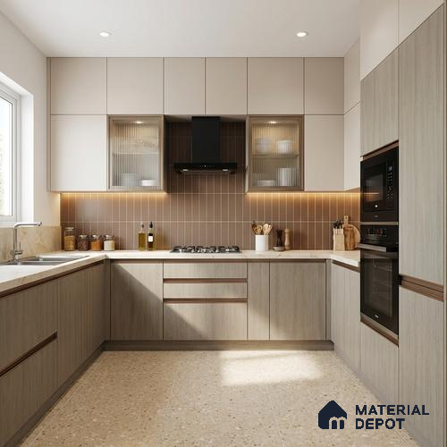Wooden Look LM 10874 Smoked Binca Pecan 8 ft x 4 ft Texture Finish Decorative Laminate - 1 mm | Suitable for TV Unit, Wardrobe, Kitchen Cabinets