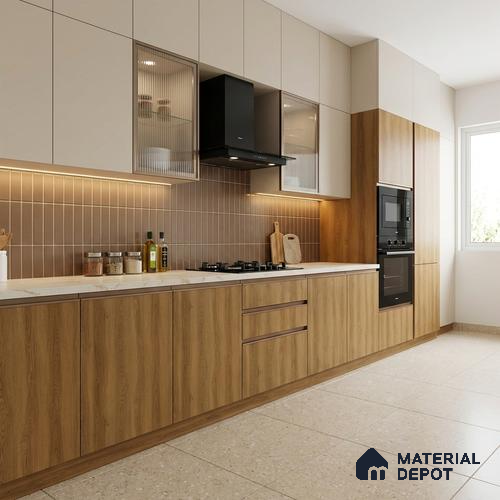 Wooden Look LM 10876 Misty Pike Oak 8 ft x 4 ft Texture Finish Decorative Laminate - 1 mm | Suitable for TV Unit, Wardrobe, Kitchen Cabinets