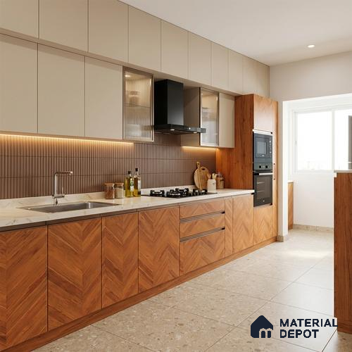 Wooden Look LM 10882 3D Square 8 ft x 4 ft Texture Finish Decorative Laminate - 1 mm | Suitable for TV Unit, Wardrobe, Kitchen Cabinets