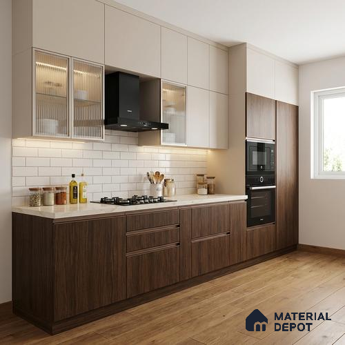 Wooden Look LM 10928 Lyon Walnut 8 ft x 4 ft Texture Finish Decorative Laminate - 1 mm | Suitable for TV Unit, Wardrobe, Kitchen Cabinets
