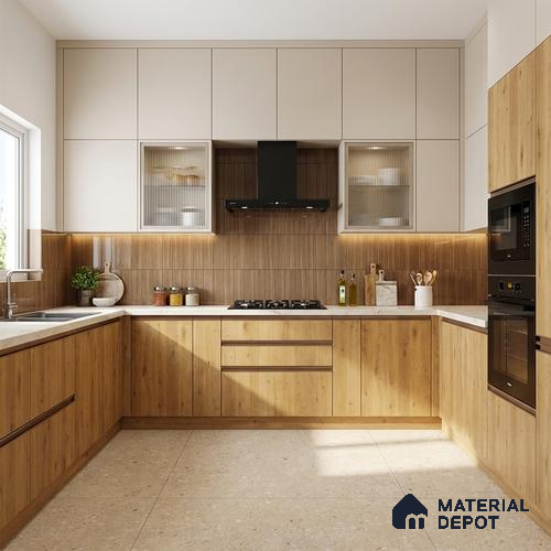 Wooden Look LM 10937 Natural Moden Oak 8 ft x 4 ft Texture Finish Decorative Laminate - 1 mm | Suitable for TV Unit, Wardrobe, Kitchen Cabinets