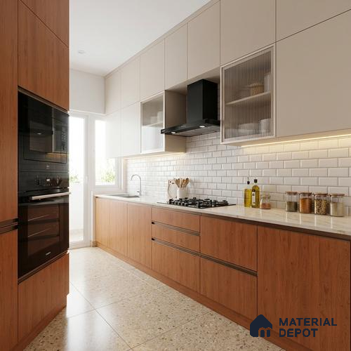 Wooden Look LM 10940 Compania Oak 8 ft x 4 ft Texture Finish Decorative Laminate - 1 mm | Suitable for TV Unit, Wardrobe, Kitchen Cabinets