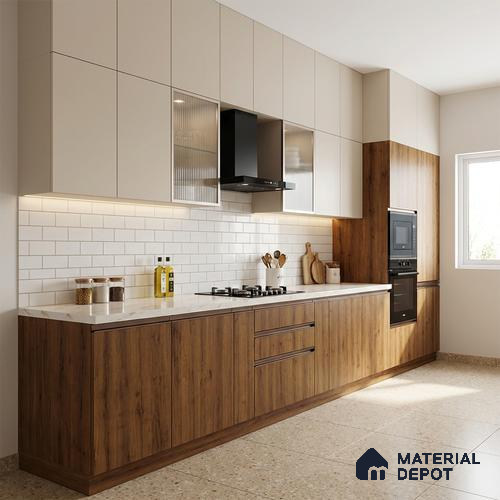 Wooden Look LM 10942 Chamois Tropical 8 ft x 4 ft Texture Finish Decorative Laminate - 1 mm | Suitable for TV Unit, Wardrobe, Kitchen Cabinets