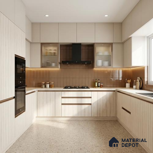 Wooden Look LM 10949 Biscotti 8 ft x 4 ft Texture Finish Decorative Laminate - 1 mm | Suitable for TV Unit, Wardrobe, Kitchen Cabinets