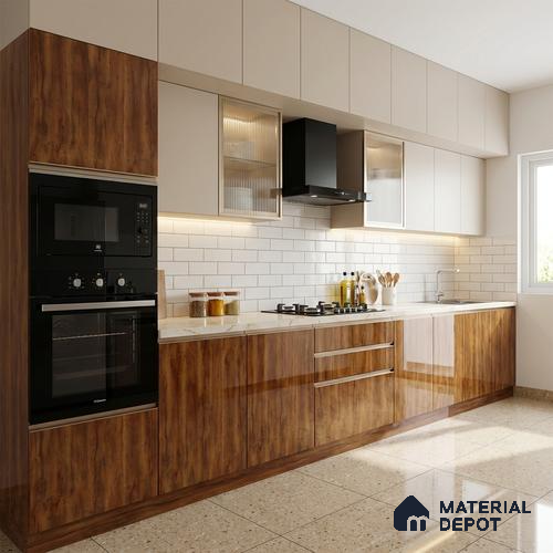 Wooden Look LM 10954 Orchard Delight 8 ft x 4 ft Glossy Finish Decorative Laminate - 1 mm | Suitable for TV Unit, Wardrobe, Kitchen Cabinets