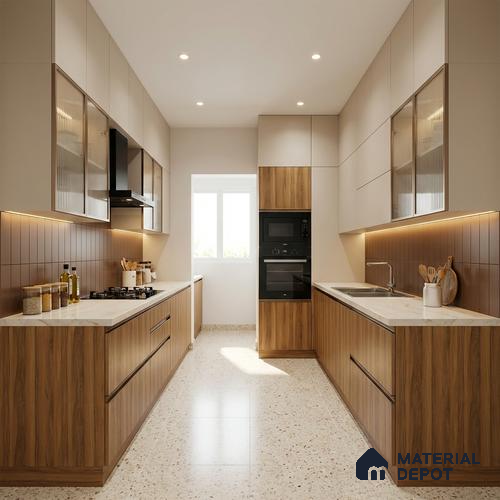 Wooden Look LM 10960 Arizona Walnut 8 ft x 4 ft Suede Finish Decorative Laminate - 1 mm | Suitable for TV Unit, Wardrobe, Kitchen Cabinets