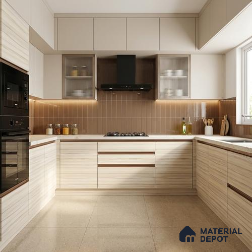 Wooden Look LM 10969 Capetown Cherry 8 ft x 4 ft Suede Finish Decorative Laminate - 1 mm | Suitable for TV Unit, Wardrobe, Kitchen Cabinets