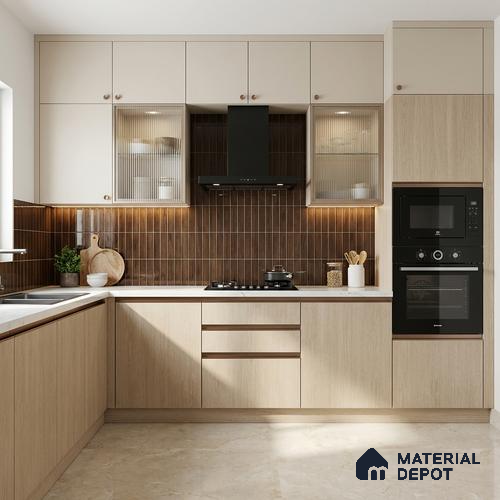Wooden Look LM 10971 Snow Wood 8 ft x 4 ft Suede Finish Decorative Laminate - 1 mm | Suitable for TV Unit, Wardrobe, Kitchen Cabinets