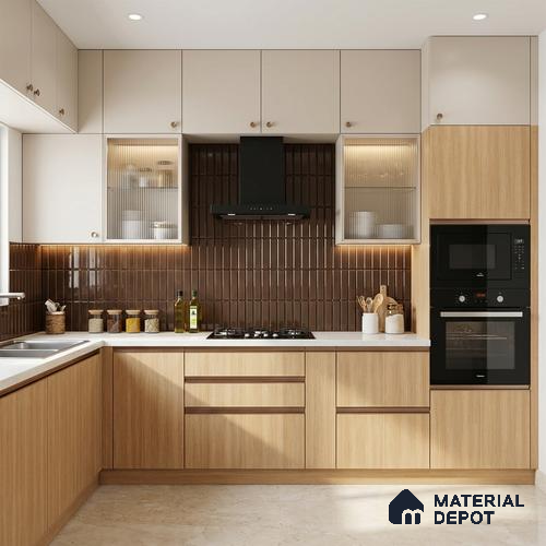 Wooden Look LM 10972 Original Teak 8 ft x 4 ft Suede Finish Decorative Laminate - 1 mm | Suitable for TV Unit, Wardrobe, Kitchen Cabinets