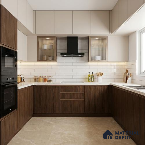 Wooden Look LM 10974 Lyon Walnut 8 ft x 4 ft Suede Finish Decorative Laminate - 1 mm | Suitable for TV Unit, Wardrobe, Kitchen Cabinets