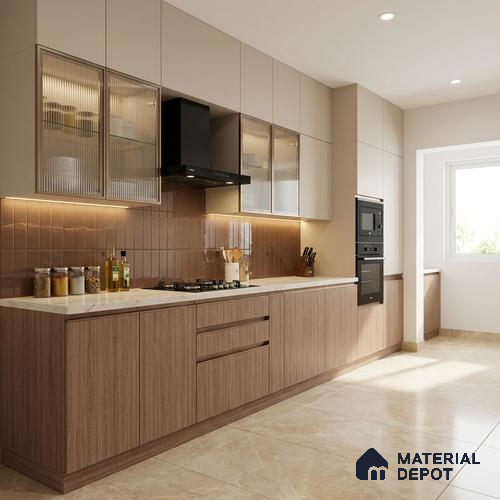 Wooden Look LM 13850 Nutmeg Dyed Veneer 8 ft x 4 ft Texture Finish Decorative Laminate - 1 mm | Suitable for TV Unit, Wardrobe, Kitchen Cabinets