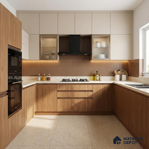 Wooden Look LM 13859 Sapped Walnut 8 ft x 4 ft Texture Finish Decorative Laminate - 1 mm | Suitable for TV Unit, Wardrobe, Kitchen Cabinets