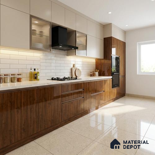 Wooden Look LM 13862 8 ft x 4 ft Glossy Finish Decorative Laminate - 1 mm | Suitable for TV Unit, Wardrobe, Kitchen Cabinets