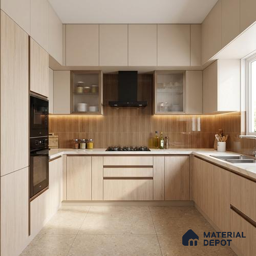 Wooden Look LM 13875 Smoked Bianca Pecan 8 ft x 4 ft Texture Finish Decorative Laminate - 1 mm | Suitable for TV Unit, Wardrobe, Kitchen Cabinets
