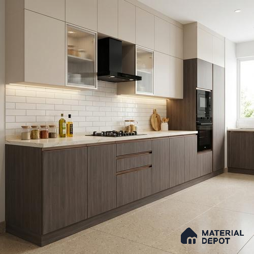 Wooden Look LM 13876 Smoked Brosse Pecan 8 ft x 4 ft Texture Finish Decorative Laminate - 1 mm | Suitable for TV Unit, Wardrobe, Kitchen Cabinets