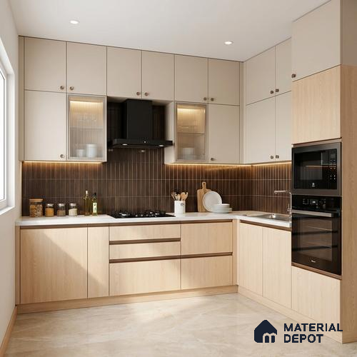Wooden Look LM 13879 Densen Fall Oak 8 ft x 4 ft Texture Finish Decorative Laminate - 1 mm | Suitable for TV Unit, Wardrobe, Kitchen Cabinets