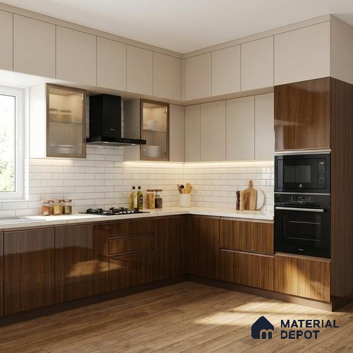 Wooden Look LM 13898 8 ft x 4 ft High Gloss Finish Decorative Laminate - 1 mm | Suitable for TV Unit, Wardrobe, Kitchen Cabinets