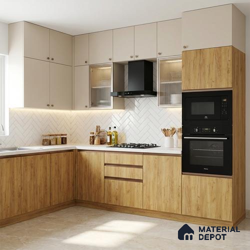Wooden Look LM 13905 Compania Walnut Light 8 ft x 4 ft Texture Finish Decorative Laminate - 1 mm | Suitable for TV Unit, Wardrobe, Kitchen Cabinets