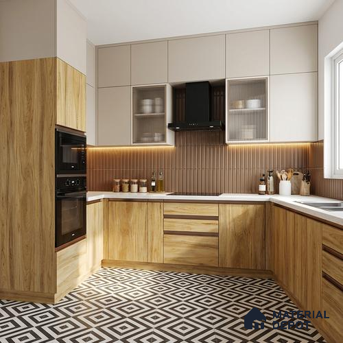 Wooden Look LM 13912 8 ft x 4 ft Texture Finish Decorative Laminate - 1 mm | Suitable for TV Unit, Wardrobe, Kitchen Cabinets