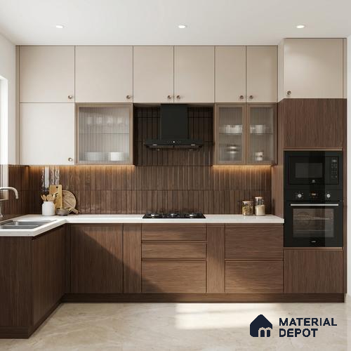 Wooden Look LM 17408 Russel Gris 10 ft x 4 ft Texture Finish Decorative Laminate - 1 mm | Suitable for TV Unit, Wardrobe, Kitchen Cabinets