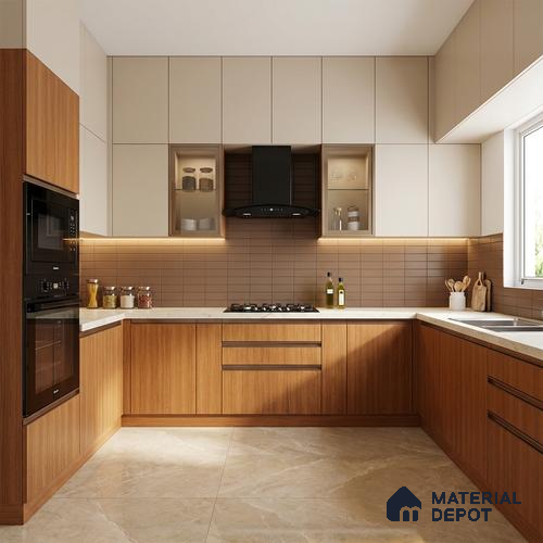 Wooden Look LM 17411 Natural Teak 10 ft x 4 ft Texture Finish Decorative Laminate - 1 mm | Suitable for TV Unit, Wardrobe, Kitchen Cabinets