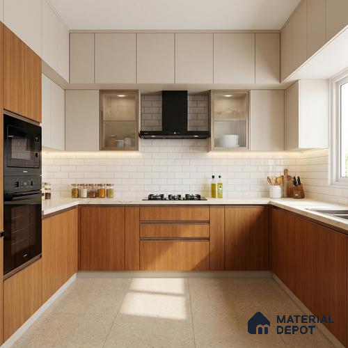 Wooden Look LM 17424 Natural Teak 10 ft x 4 ft Suede Finish Decorative Laminate - 1 mm | Suitable for TV Unit, Wardrobe, Kitchen Cabinets