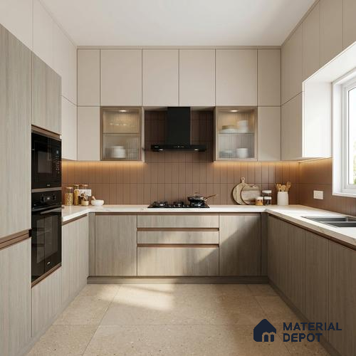 Wooden Look LM 17426 Smoked Binca Pecan 10 ft x 4 ft Suede Finish Decorative Laminate - 1 mm | Suitable for TV Unit, Wardrobe, Kitchen Cabinets